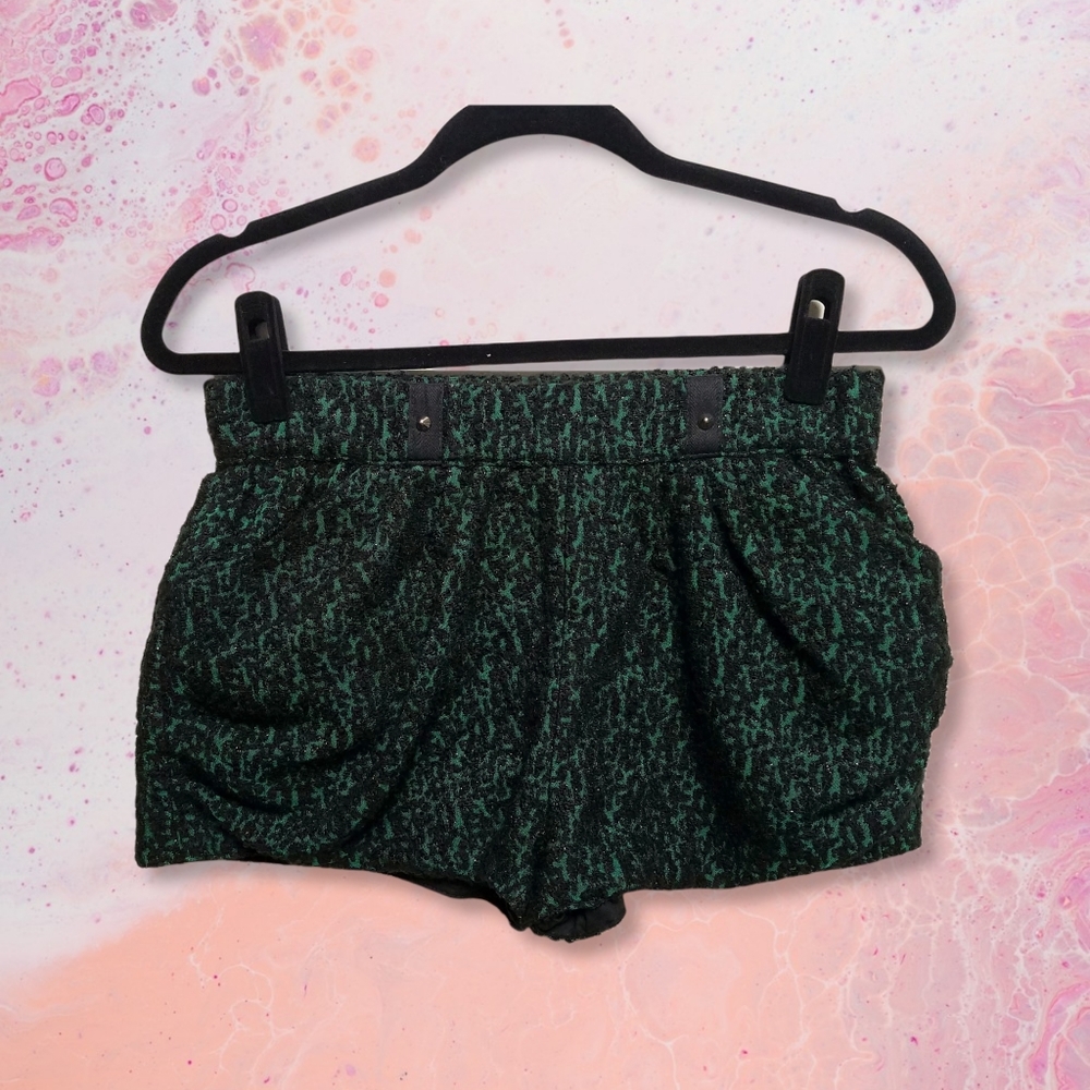 ROSEANNA French Black & Dark Green Printed Shorts